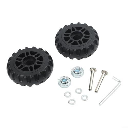 Juego de 2 ruedas de repuesto para maleta, kit de reparación de ruedas de carrito de plástico de alta resistencia con accesorios para mantenimiento de rodillos de equipaje, ruedas silenciosas y