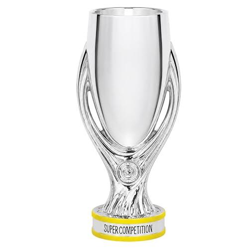 YYDSTES Réplica del Trofeo de la Supercopa de Europa,Trofeo de Campeón Coleccionable,Recuerdo de Liga de Fútbol,Decoración para Oficina, Sports Bar y Hogar,Regalo Ideal para Aficionados al Fútbol,16cm
