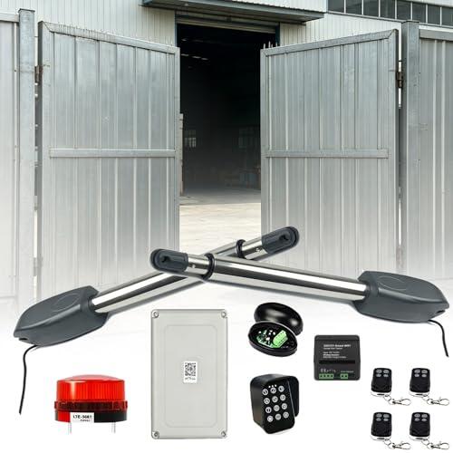 CelyToe Operador de Puerta batiente Doble, Acero Inoxidable y Aluminio, Operador de Puerta eléctrico para Todo Tipo de Clima con función de Parada automática y reversa. B