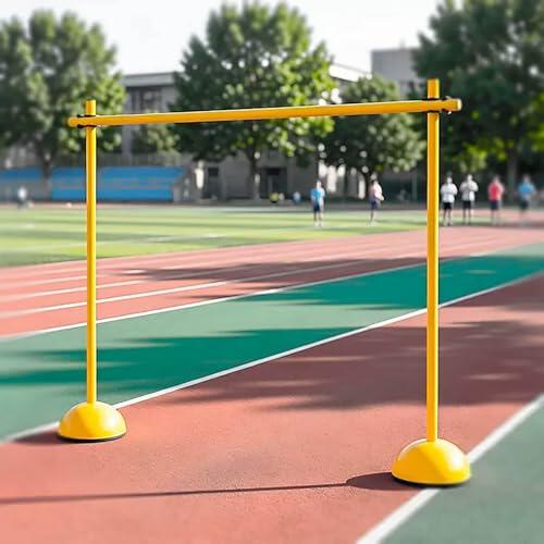 Obstáculos de fútbol para entrenamiento de agilidad de fútbol, palos de entrenamiento de velocidad deportiva con base, entrenador de campo de fútbol, ejercicios de sprint para perros
