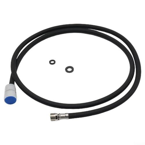 Manguera de grifo para fregadero de cocina, rociador extraíble, manguera de ducha EPDM de nailon negro de 1500 mm, compatible con accesorios G1/2 pulgadas M15