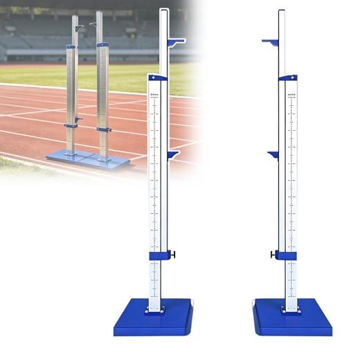 Track Field High Jump Standards con base enrollable, 30-230 cm ajustable, par de soportes, reforzado con pernos, kit de aleación de aluminio para competición escolar