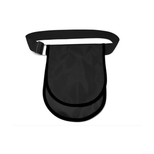Discus and Shot Put - Bolsa para equipo con tela resistente a la intemperie, dos bolsillos seguros y correa ajustable (negro)