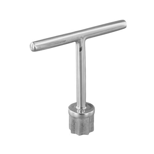 Kivivaka Llave inglesa de acero inoxidable 316 con mango en T, para llenar combustible y cubierta de escotilla en yates, color plateado