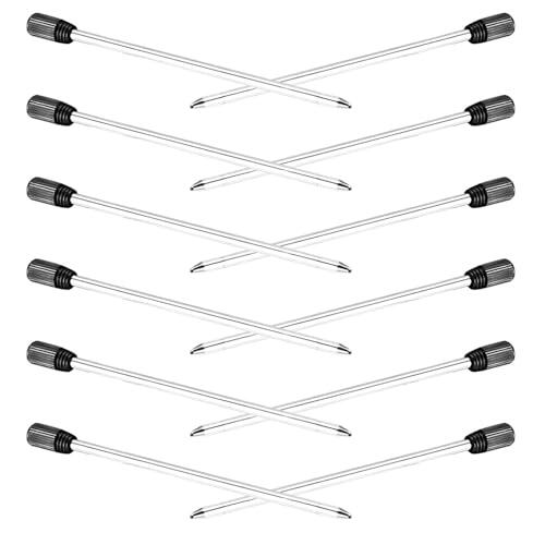 LALAFINA 12 Piezas Recambio para Bolígrafo de Metal de 7 Cm Punta Fina Negro, Escritura Cómoda y Estándar para Oficina y Escuela