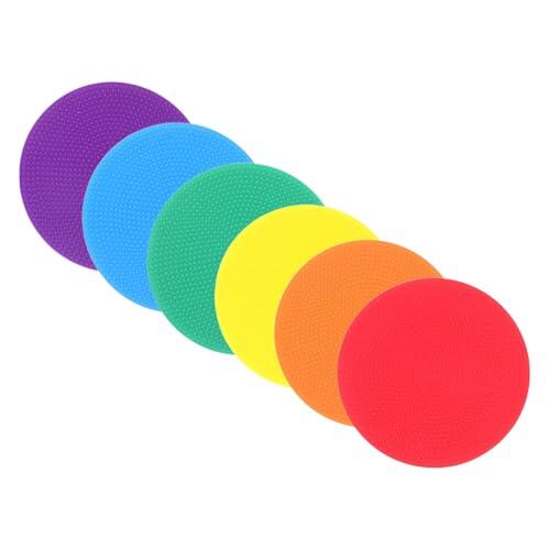 Veemoon 6 Piezas Marcadores de Agilidad para Fiesta Futbol Decor, Discos Planos de Plástico Ligeros y Fáciles de Transportar para Entrenamiento Deportivo y Práctica de Fútbol