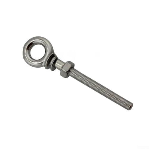 Perno de ojo M6 de acero inoxidable 316 con anillo colgante extendido para columpios y aplicaciones de carga pesada, perno oscilante roscado largo (M6)