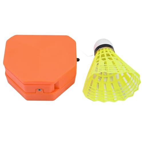 Risveglio Kit de entrenamiento de bádminton para interiores con control remoto, volantes de nailon y gancho de montaje en pared para ejercicio individual y mejora de habilidades