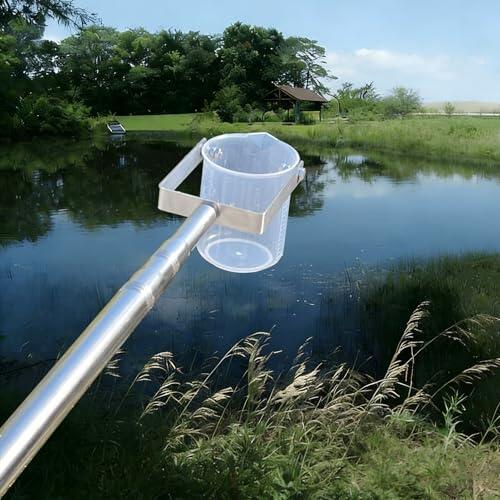 Kit de muestra de agua retráctil de 500/1000 ml, poste de recogida de líquidos con vaso de plástico con péndulo para muestreo de río, lago, 1,1-3 m de longitud