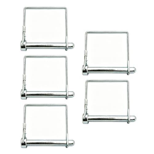 Pasador de seguridad de 5 unidades, 10 x 60 mm, pasador plegable de tubo con cierre de bloqueo, perno cuadrado de acero galvanizado para remolques, tractores, volquetes, granjas, cortacésped, perno de