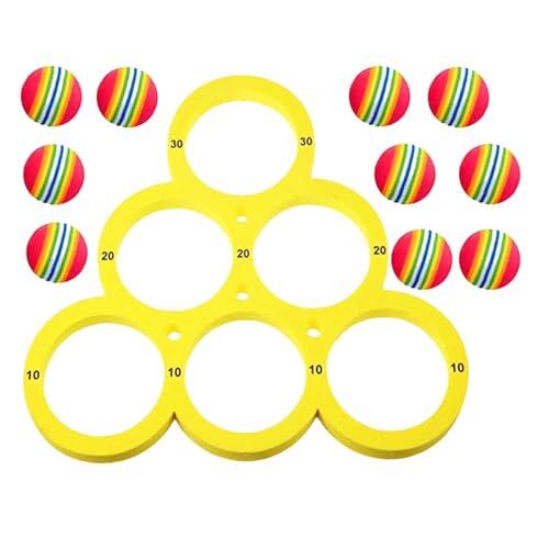 Genérico Juego De Lanzamiento De Bolas De Piscina: Juego De Objetivo Flotante De EVA De 28,7 X 31,8 Cm, De Anillos para Deportes Acuáticos con 10 Bolas De Lanzamiento, De Entretenimiento Ligero J