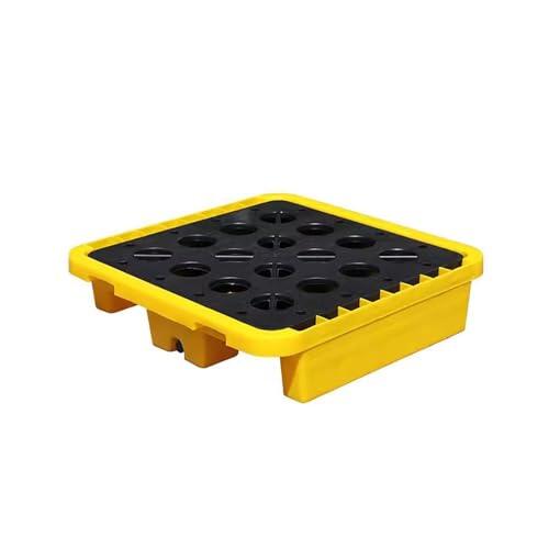 Palé de contención de derrames de tambor con drenaje, plataforma modular de 1 tambor, capacidad de carga de 1540 libras