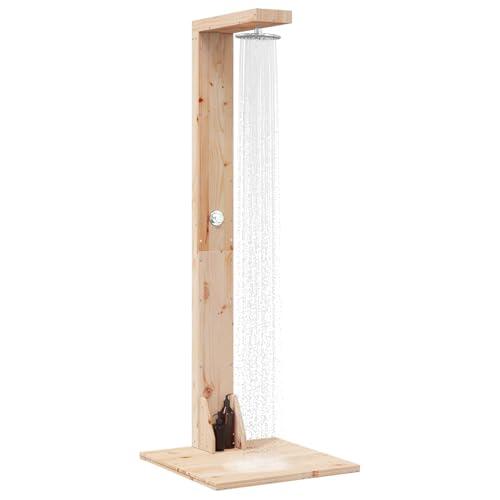 Renueva tu jardín con la ducha exterior de madera y acero vidaXL