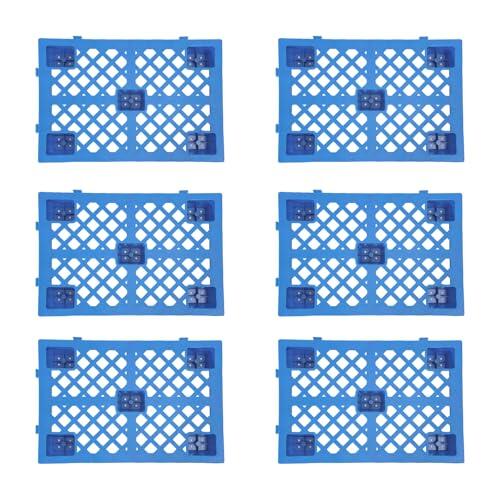 Juego de 6 paletas de plástico, resistentes a la humedad, paletas de suelo entrelazadas, apilables con base estriada y conexión a presión para almacén y logística, hasta 100 kg, 60 x 40 x 10 cm