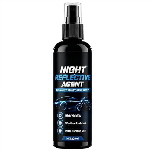 Xijobido Spray Reflectante Nocturno - Líquido de Alta Visibilidad de Secado Rápido,Spray Nocturno de 120 ml para Ciclismo Running - Deportes Caminar Conducir Viajes Bicicleta Coche Moto