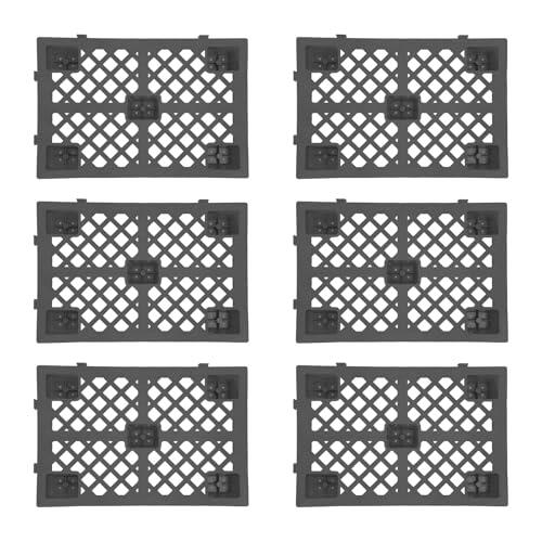 Juego de 6 paletas de plástico, resistentes a la humedad, paletas de suelo entrelazadas, apilables con base estriada y conexión a presión para almacén y logística, hasta 100 kg, 60 x 40 x 10 cm