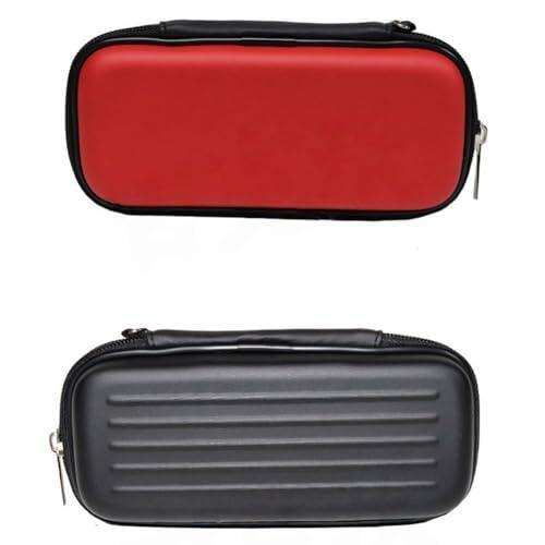Vibsky Bolsa de almacenamiento rígida roja de 3 dardos, funda protectora de EVA con espuma extraíble y accesorios de cremallera