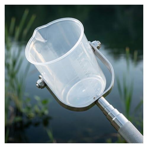 Muestreador vertical de cuchara basculante, 500 ml, vaso de plástico o acero inoxidable con barra telescópica para el lago del río (plástico (1000 ml), 150 cm