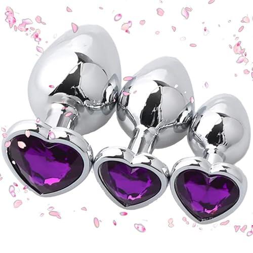 Entrenador De Cadera En Forma De CorazóN De Acero Inoxidable De 3 Piezas Para El Entrenamiento De Fuerza, PequeñO, Mediano Y Grande Combo - Accesorios De Estiramiento - D-2 (PúRpura)