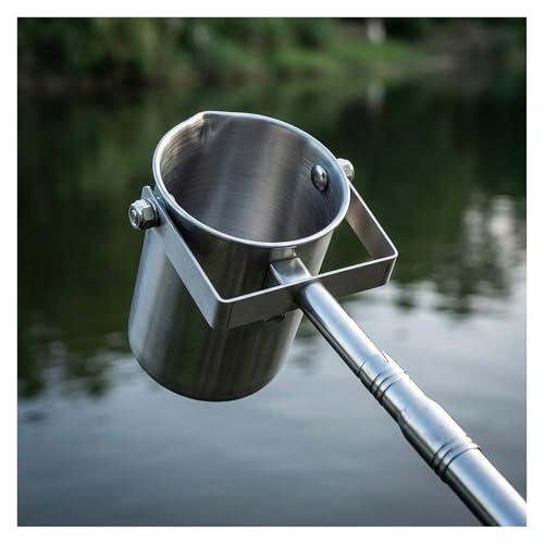 Muestreador de balancín vertical - Dispositivo de muestreo de calidad del agua Vaso de acero inoxidable o plástico de 500 ml y 1000 ml con varilla telescópica for lago y río(Steel(500ml),400cm/157in)