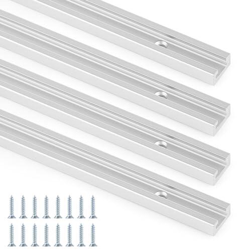DBREAKS 2Pcs T-Slot Track, Guía en T de Aluminio de Sierra Mesa 400mm, Circular T Track Riel, T Track, Carril en T con Tornillos para Tabla de Enrutador(30mm)