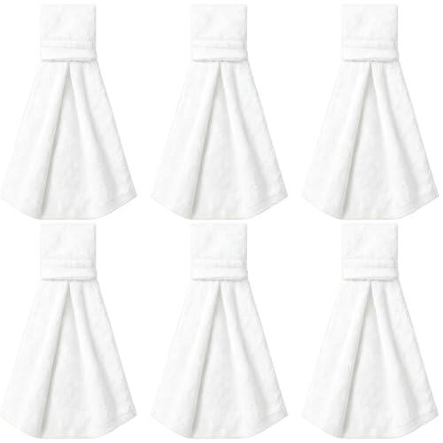 6 toallas deportivas de algodón, 19.7 x 13.8 pulgadas, toalla blanca de secado rápido, suave y absorbente para el sudor, con cierre de para mariscales de campo de fútbol