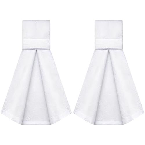 2 toallas deportivas de algodón, color blanco puro, 19.7 x 13.8 pulgadas, cierre de cierre táctil, absorbente de secado rápido para gimnasio y lanzamiento, personalizables para hombres y mujeres