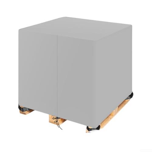 Axorafow Paleta resistente de 48 x 60 x 48 pulgadas, impermeable, Oxford 210D con cremallera y correas ajustables, almacenamiento al aire libre, logística, transporte, negro (gris)
