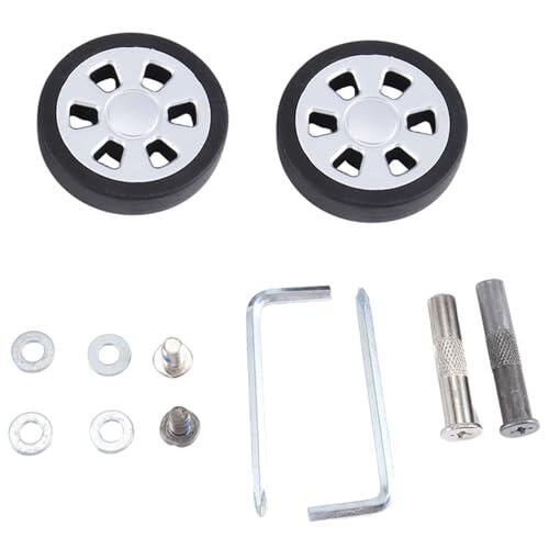 Xnuiasqe Juego de 2 Ruedas de Repuesto para Maleta con Ruedas de Equipaje de 55X12 Mm, Kit de ReparacióN de Rodamientos de Ruedas Giratorias de PU para Maleta de Equipaje
