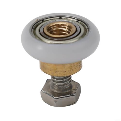 Juego de 4 rodillos para puerta de ducha con centro de latón y rueda de nailon para recinto de vidrio deslizante, kit de herrajes de baño de 20 mm a 27 mm (20 mm)