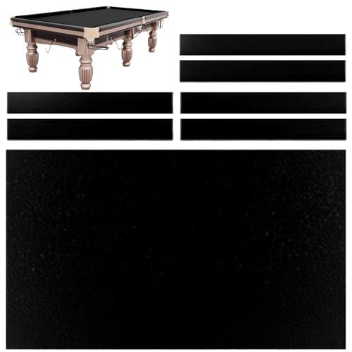 Kit de repuesto de fieltro para mesa de billar, funda de tela duradera con 6 piezas para deportes de interior, bares, clubes, hoteles, adecuado para mesas de 7 a 9 pies