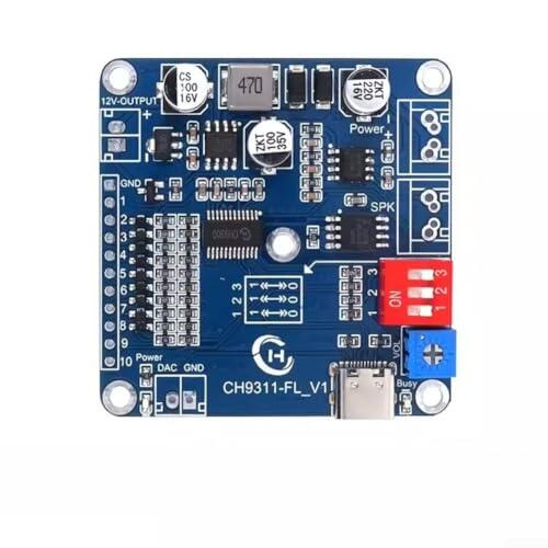 Módulo de reproducción de sonido de 20 W con conexión de memoria integrada de 8 MB Rango de entrada DC6-35V para proyectos de audio industriales (CH9311-FL bajo)