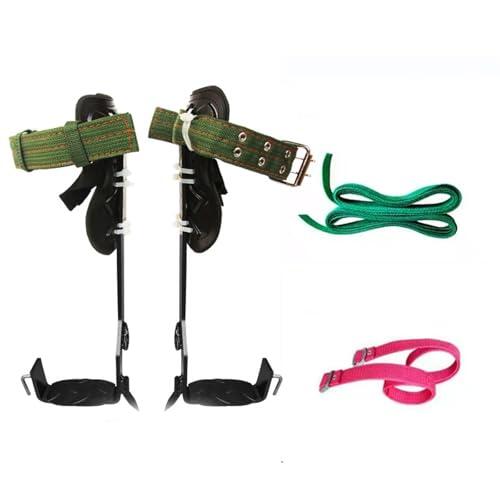 Juego de equipo de escalada de árboles, picos de escalada de cuero ajustables para cazadores, uso agrícola, trabajadores de la construcción, herramienta duradera para escalada segura