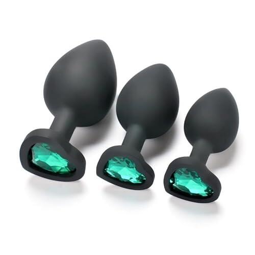 3 Diferentes TamañOs De Entrenadores De Cadera De Silicona Con Diamantes En Forma De CorazóN Y Accesorios EláSticos De Cono De Silicona - K + 1 (Verde)