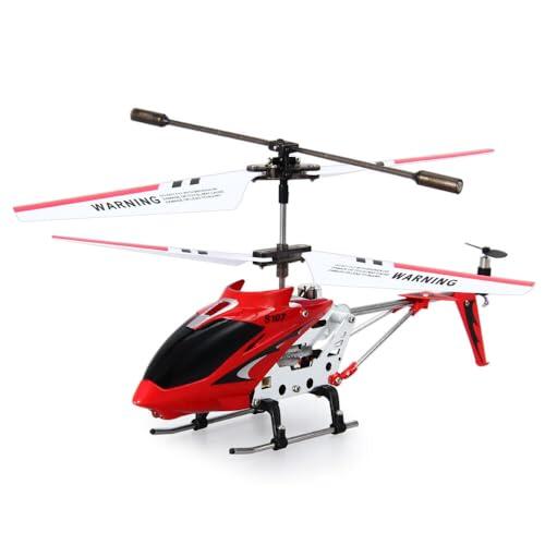 DIJIUCL Helicóptero a escala 1:72 S107G Gyro RC 2.4G Gyro estabilizado 3 canales infrarrojos RC Mini helicóptero - Rojo