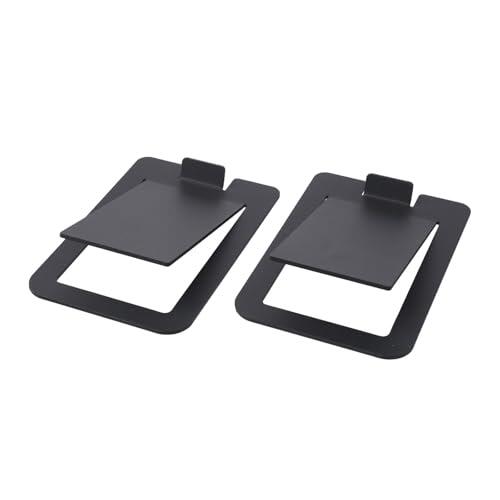FUBESK Paquete de 2 soportes para altavoces de escritorio con inclinación de 16, soportes de metal para monitor de estudio con almohadillas EVA de resonancia reducida, montaje seguro con tornillo 14