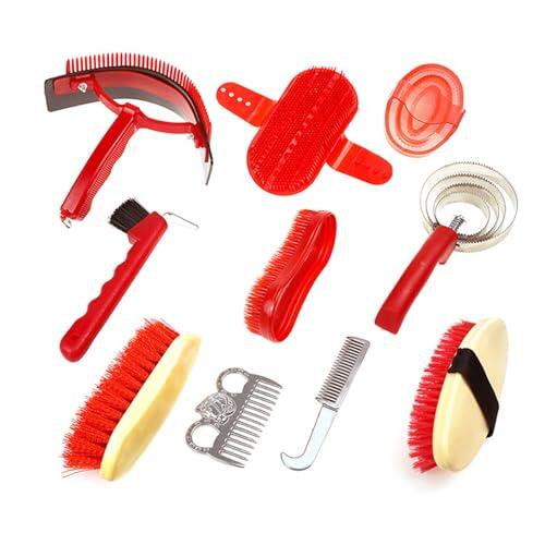 Juego de aseo equino multiusos con bolsa de almacenamiento Equipo de aseo impermeable Cepillo de lavado de caballos Juego de herramientas de masaje para derramamiento de caballos Equino multiusos