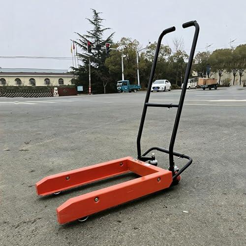 Transpaleta con elevación accionada por Pedal, Capacidad de 440 Libras, transpaleta Manual de Uso intensivo para almacenes de pasillos Estrechos y talleres(80cm)