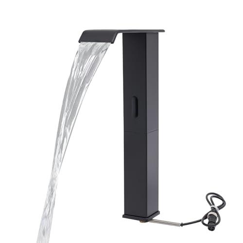 Grifo sensor automático negro, mezclador infrarrojo, caño alto cascada 27cm, latón resistente ahorro agua, válvula cerámica instalación fácil, para cocina cuarto de baño restaurante hotel