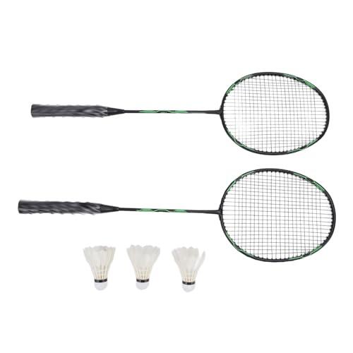Rosvola Juego de Raquetas de Bádminton, 2 Raquetas de una Pieza de Aluminio y Carbono, Resistentes y Equilibradas para Juego Ofensivo Defensivo, 2 Volantes, 1 Bolsa de Transporte Incluida, Ideal