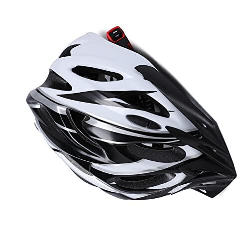 HUSHUI Casco de Bicicleta de Seguridad para Hombres y Mujeres, Protección de Ciclismo de PC EPS Duradera para Montar en Carretera, Ligero con Ajuste Ajustable (Negro Blanco)
