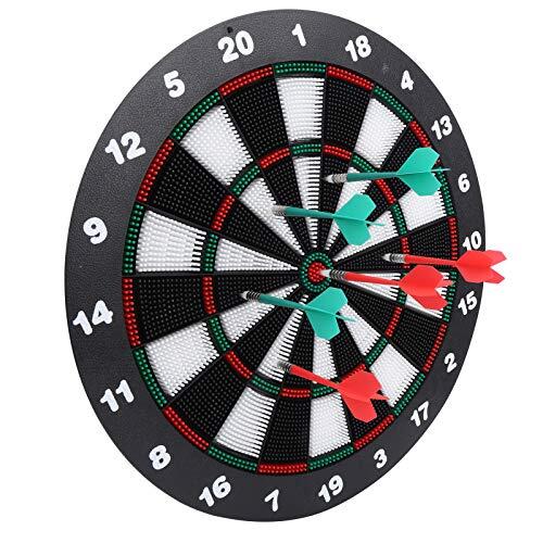 Chiyyak Diana Portátil de Punta Suave de 16,5 Pulgadas con 6 Dardos, Diana de Plástico Ligera para Juegos de Bar, Juego de