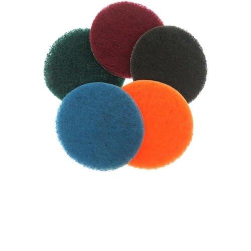 Lagomloot Estropajos industriales, discos de pulido de nailon de 4 pulgadas con respaldo de forro polar para taladros, limpieza resistente para duchas de lechada de azulejos, paquete de 5