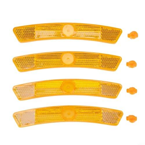 4 reflectores de radios de bicicleta para ruedas de bicicleta de carretera de montaña, tira de seguridad blanca y amarilla, equipo de conducción nocturna visible, material de PC, accesorios de