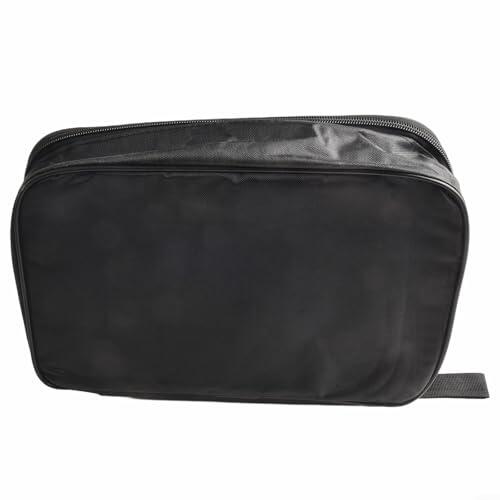 Bolsa de raqueta de tenis de mesa de gran capacidad con asa para 2 palas, 3 pelotas y juego de red, funda de almacenamiento de tela Oxford, color negro