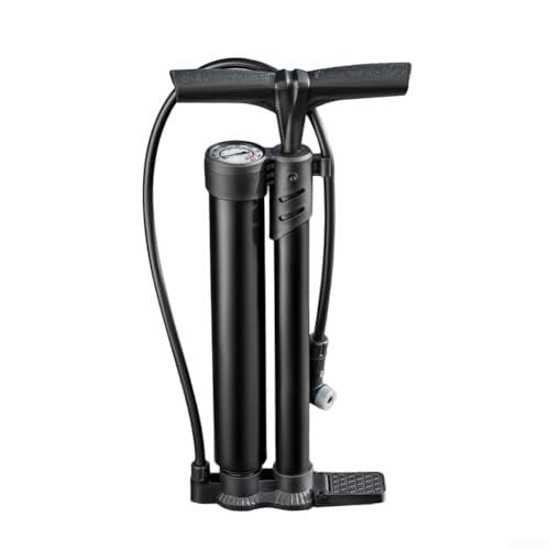 Bomba de bicicleta de alta presión con perilla de modo dual y medidor HD para bicicleta, motocicleta, vehículo eléctrico, inflación de neumáticos de coche, color negro