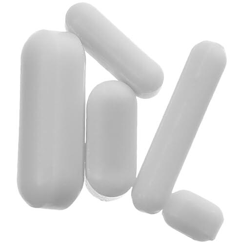 HEALLILY Agitador Magnético Cilíndrico de Ptfe Blanco Paquete de 5 Piezas Resistente a Químicos Corrosivos y Reduce Fricción para Laboratorio Químico para Investigación