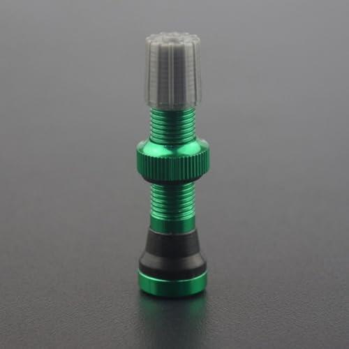 Yhenlovtt Válvula sin cámara de 40 mm, compatible con acero inoxidable, herramienta de reparación de neumáticos de llanta de bicicleta para mantenimiento de ciclismo (verde)