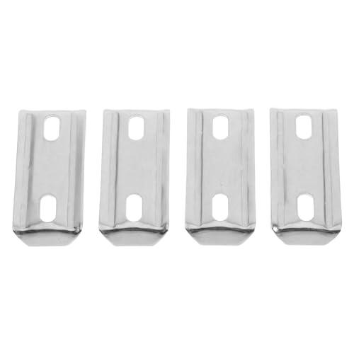 Toddmomy 4 Piezas Base para Barra de Toallas de Acero Inoxidable Plata, Tamaño 5.20x2.10x0.50cm, Diseño Estable con Tornillos para Baño Moderno y Ducha