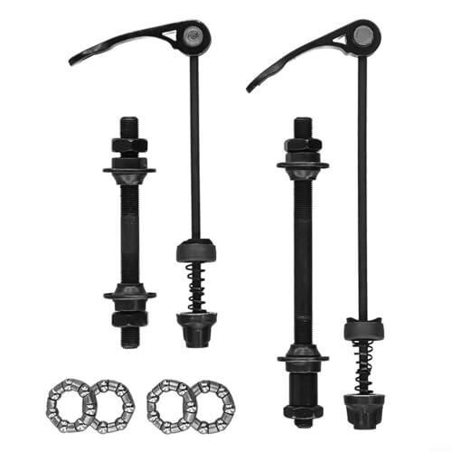 Dolvitrny Juego de pinchos de acero para bicicleta de liberación rápida para eje delantero y trasero de montaña con rodamientos de bolas de 25 mm y cono de 1/4 pulgadas, piezas de repuesto negro